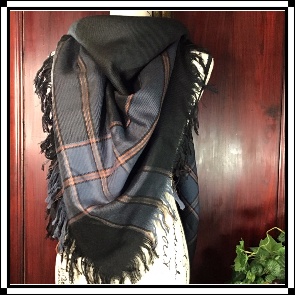 Plaid Rectangular Scarf / Wrap